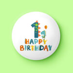 Happy Birthday Dinosaur Numbers Pin
