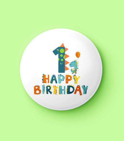 Happy Birthday Dinosaur Numbers Pin