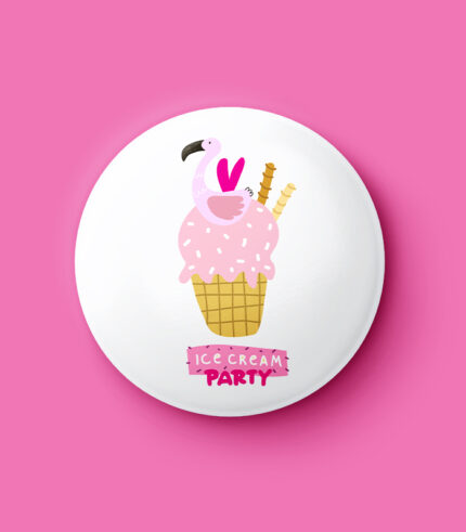 Flamingo Ice Cream Party Pin