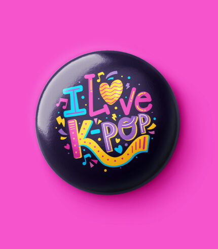 I Love K-POP Pin