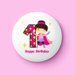 Happy Birthday Superhero Girl Numbers Pin