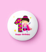 Happy Birthday Superhero Girl Numbers Pin