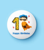 Happy Birthday Superhero Boy Numbers Pin