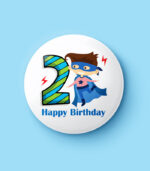 Happy Birthday Superhero Boy Numbers Pin