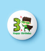 Happy Birthday Superhero Boy Numbers Pin