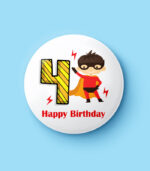 Happy Birthday Superhero Boy Numbers Pin