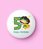 Happy Birthday Superhero Girl Numbers Pin