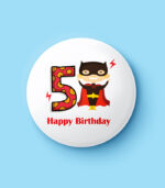 Happy Birthday Superhero Boy Numbers Pin