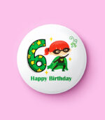 Happy Birthday Superhero Girl Numbers Pin