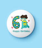 Happy Birthday Superhero Boy Numbers Pin