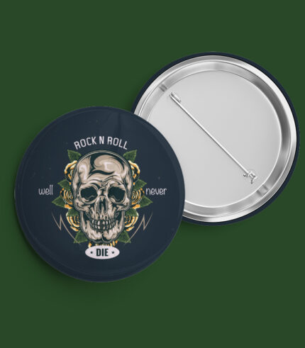 Rock n Roll Skull Pin