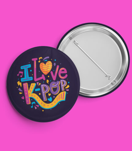 I Love K-POP Pin