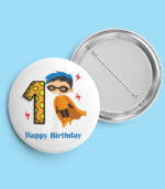 Happy Birthday Superhero Boy Numbers Pin