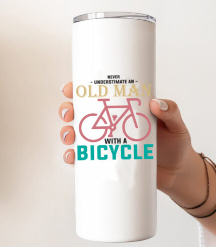 Never understimate and old man with a bicycle – Ποτήρι Θερμός 600ml