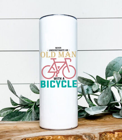 Never understimate and old man with a bicycle – Ποτήρι Θερμός 600ml