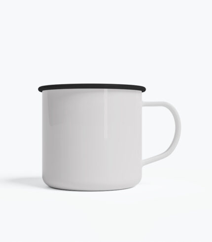 black enamel mug