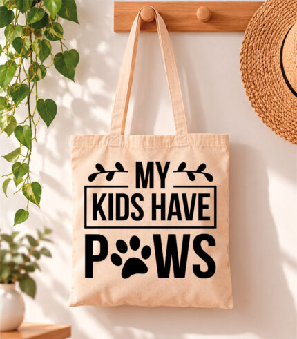 Tote Bag My kids have paws