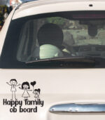 Happy Family on Board Girl Sticker