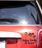 Happy Family on Board Girl Sticker