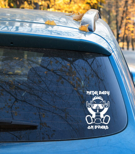 Metal Baby on board Sticker