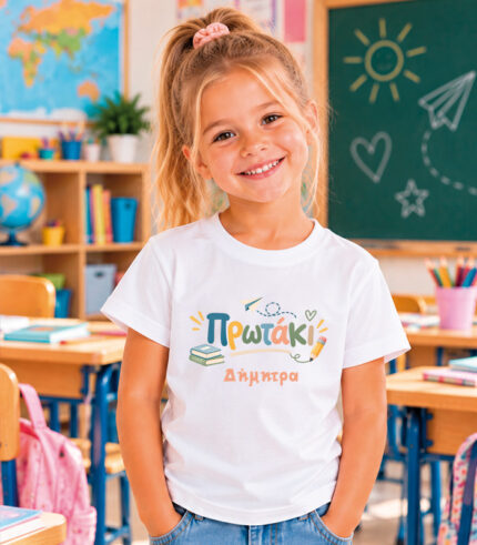 Παιδικό T-shirt Πρώτη μέρα στο σχολείο "Πρωτάκι"