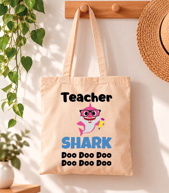 Tote Bag Baby shark teacher