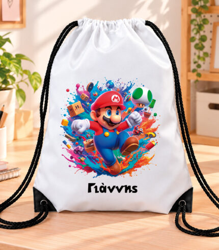 Τσάντα Πλάτης με Κορδόνια – Super Mario